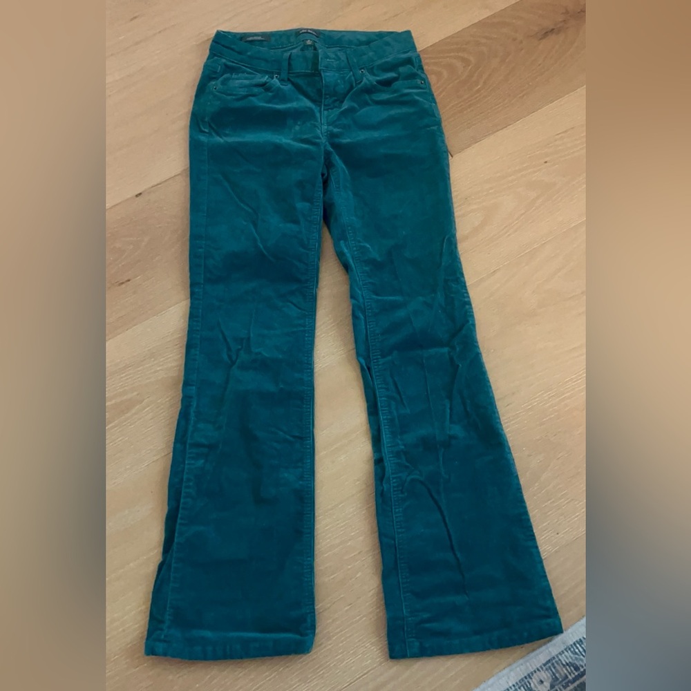 Wild Fable Turquoise Velvet Corduroy Low-Rise Flare Pants